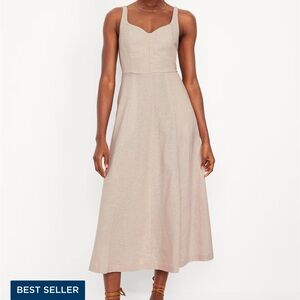 Old navy fit & flare linen midi dress